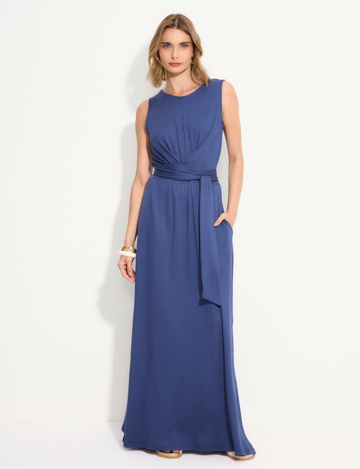 Vestido longo Flor de Menta em malha - Img 2